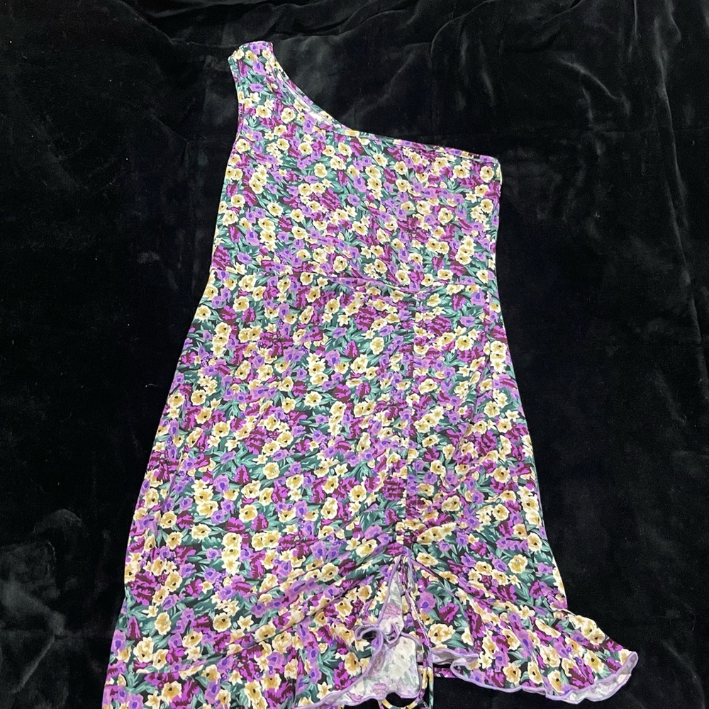 ONE SHOULDER DRESS! FLOWER PRINT SHEIN